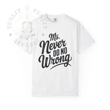 Wallen Ms Never Do No Wrong Comfort Colors Tee - Sunlit Funlit Country Music Tees